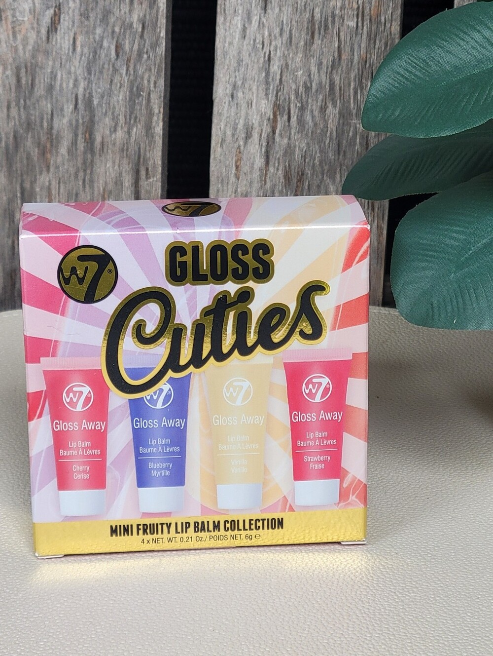 W7 Gloss Cuties Mini Fruity Lip Balm Set - Pink, Blue, Yellow, Red - Picture 3 of 4